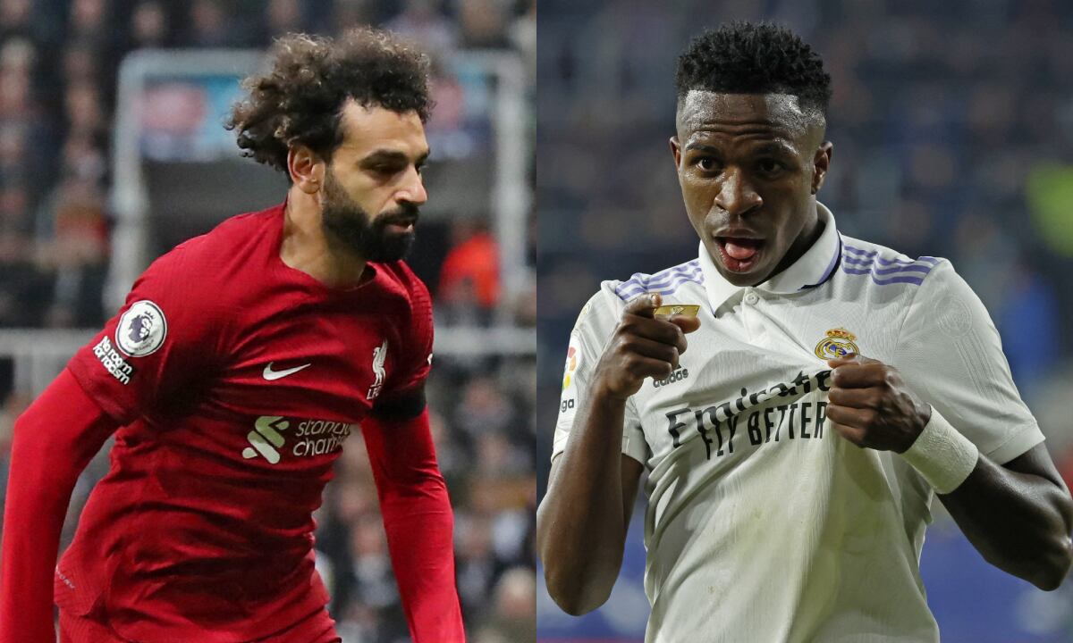 Mohamed Salah y Vinicius Junior. Liverpool vs. Real Madrid. Foto:REUTERS/Scott Heppell//REUTERS/Vincent West