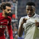 Mohamed Salah y Vinicius Junior. Liverpool vs. Real Madrid.