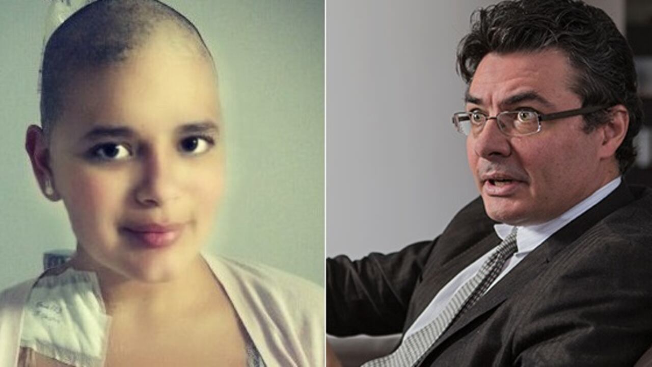 Camila Abuabara y el ministro de Salud, Alejandro Gaviria.