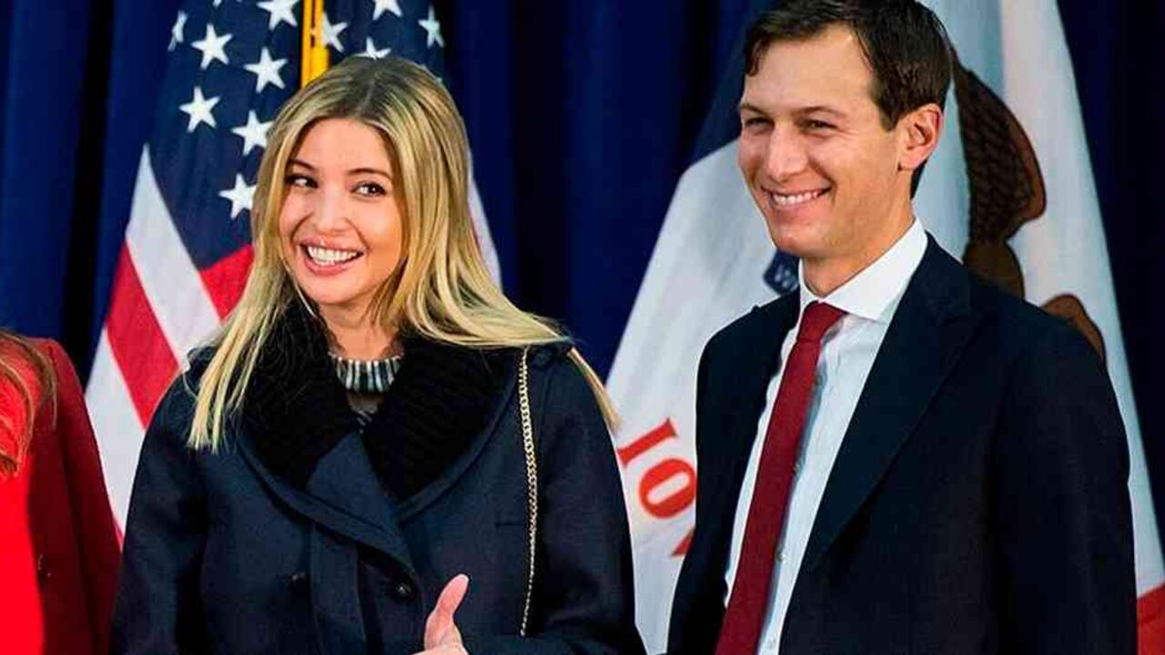 Ivanka Trump, la hija del presidente estadounidense Donald Trump, junto a Jared Kushner, su esposo.