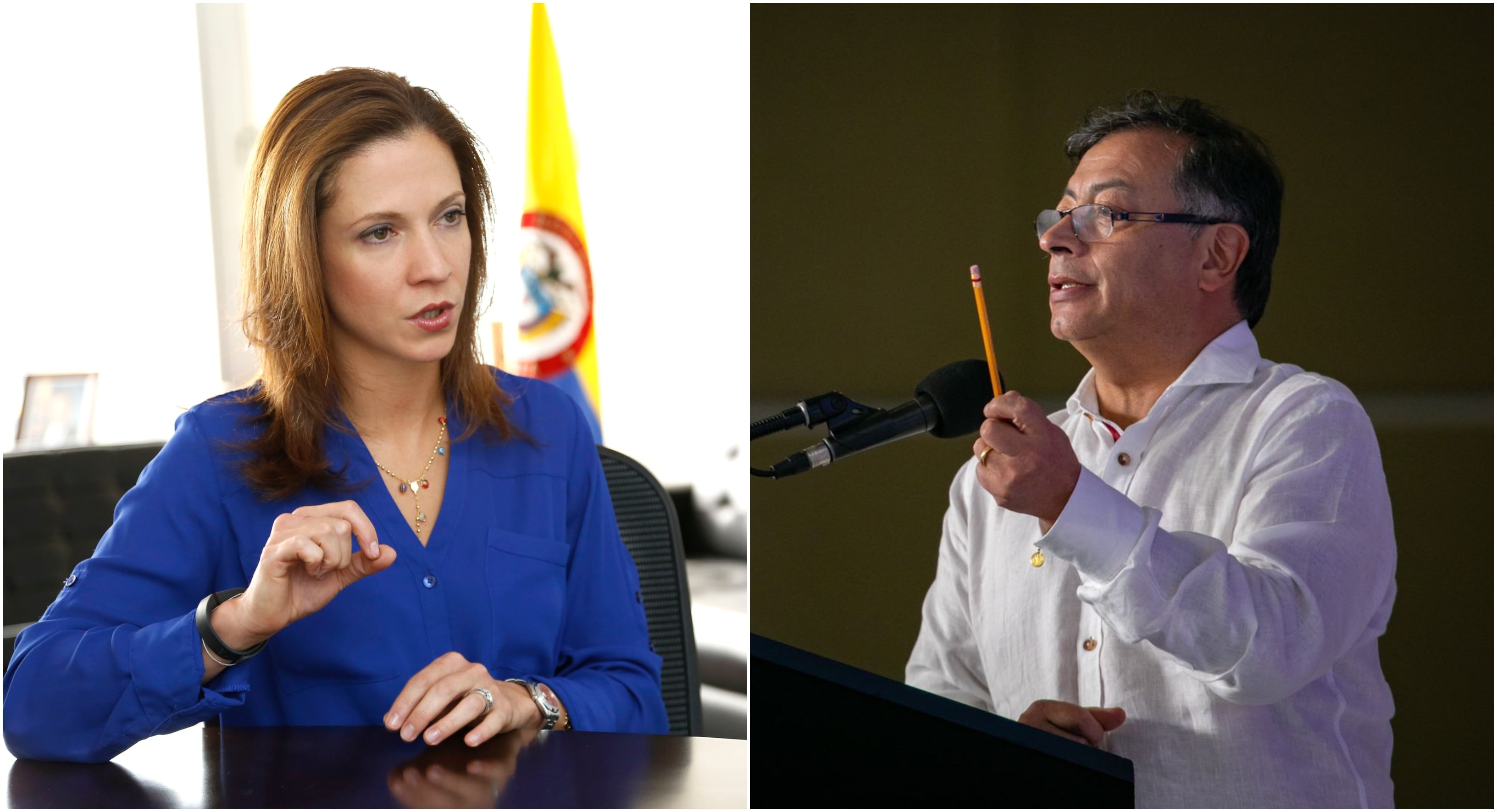 Presidente Gustavo Petro y la presidenta de Aliadas María Claudia Lacouture