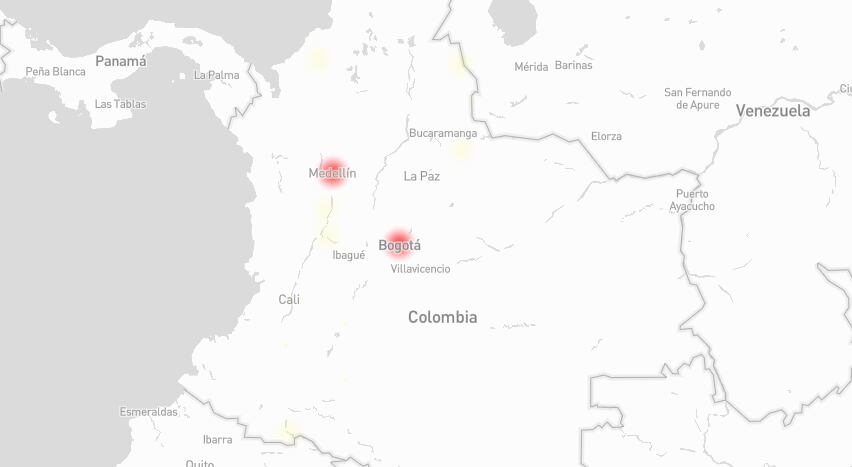 X sufrió una caída que afectó a ciudades como Bogotá y Medellín.