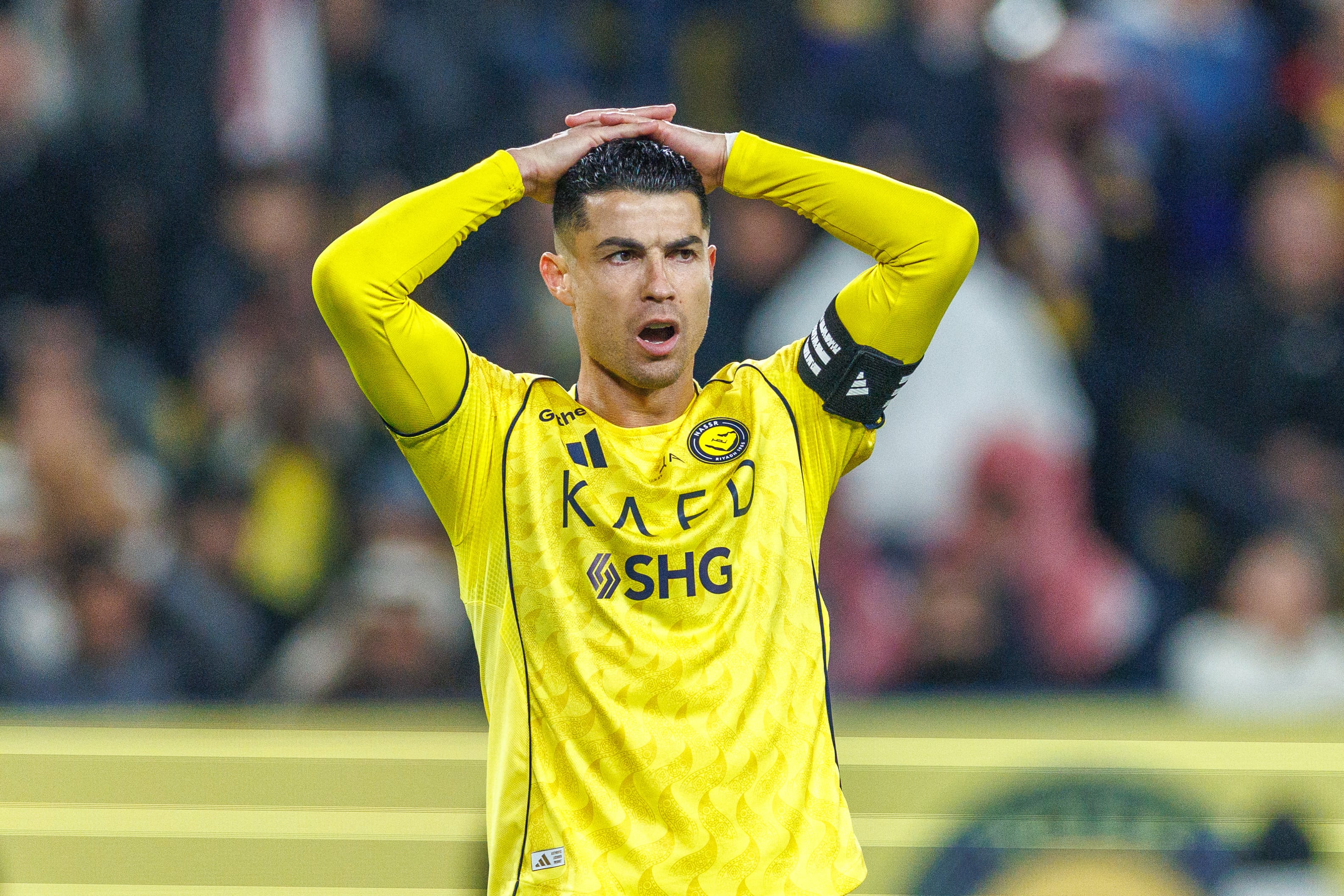 RIYADH, SAUDI ARABIA - JANUARY 26: Cristiano Ronaldo of team Al-Nassr FC during the Saudi Pro League game between Al Nassr and Al Taawoun at Al Awwal Park on January 26, 2026 in Riyadh, Saudi Arabia. (Photo by Abdullah Ahmed/Getty Images) (Photo by Abdullah Ahmed / GETTY IMAGES EUROPE / Getty Images via AFP)