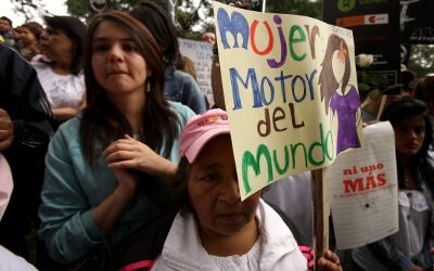 Tras la muerte de Rosa Elvira Cely se realizó una marcha para repudiar el maltrato contra la mujer. 