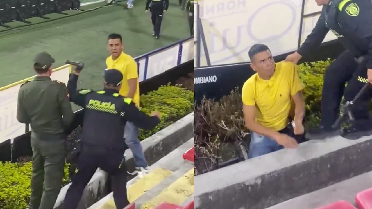 El hincha del Cali, presunto agresor, fue detenido por las autoridades y puesto a disposición de las autoridades.