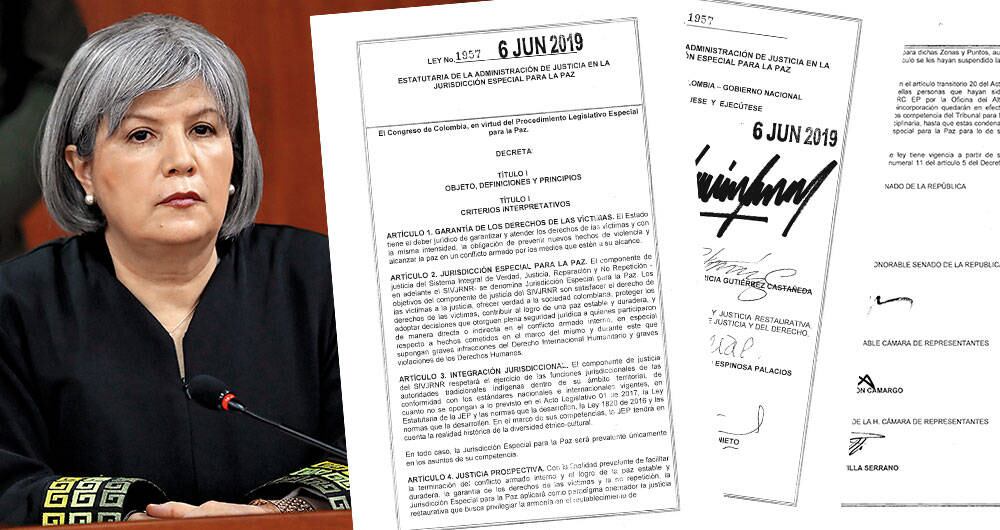 La presidenta de la justicia especial, Patricia Linares, celebró la sanción de la ley estatutaria y aseguró que se despeja el camino para contar con un marco normativo completo.
