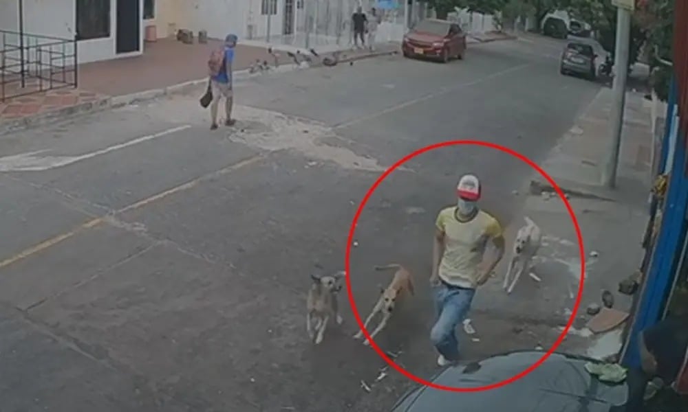 Hombre que atacó al uniformado con un cuchillo.