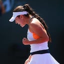Osorio celebra tras conseguir un punto en el partido frente a la estadounidense Hailey Baptiste