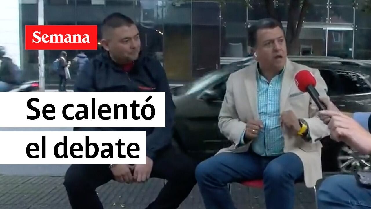 Miguel Forero, líder de los moteros, y Hugo opsina, representante de los taxistas.