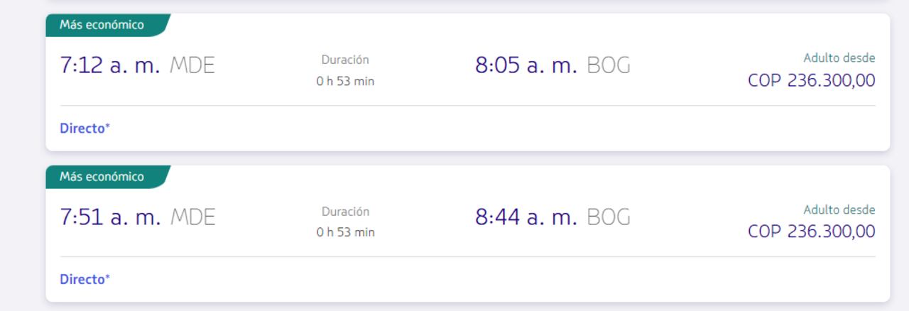 LATAM vuelo 5 de noviembre Medellín Bogotá