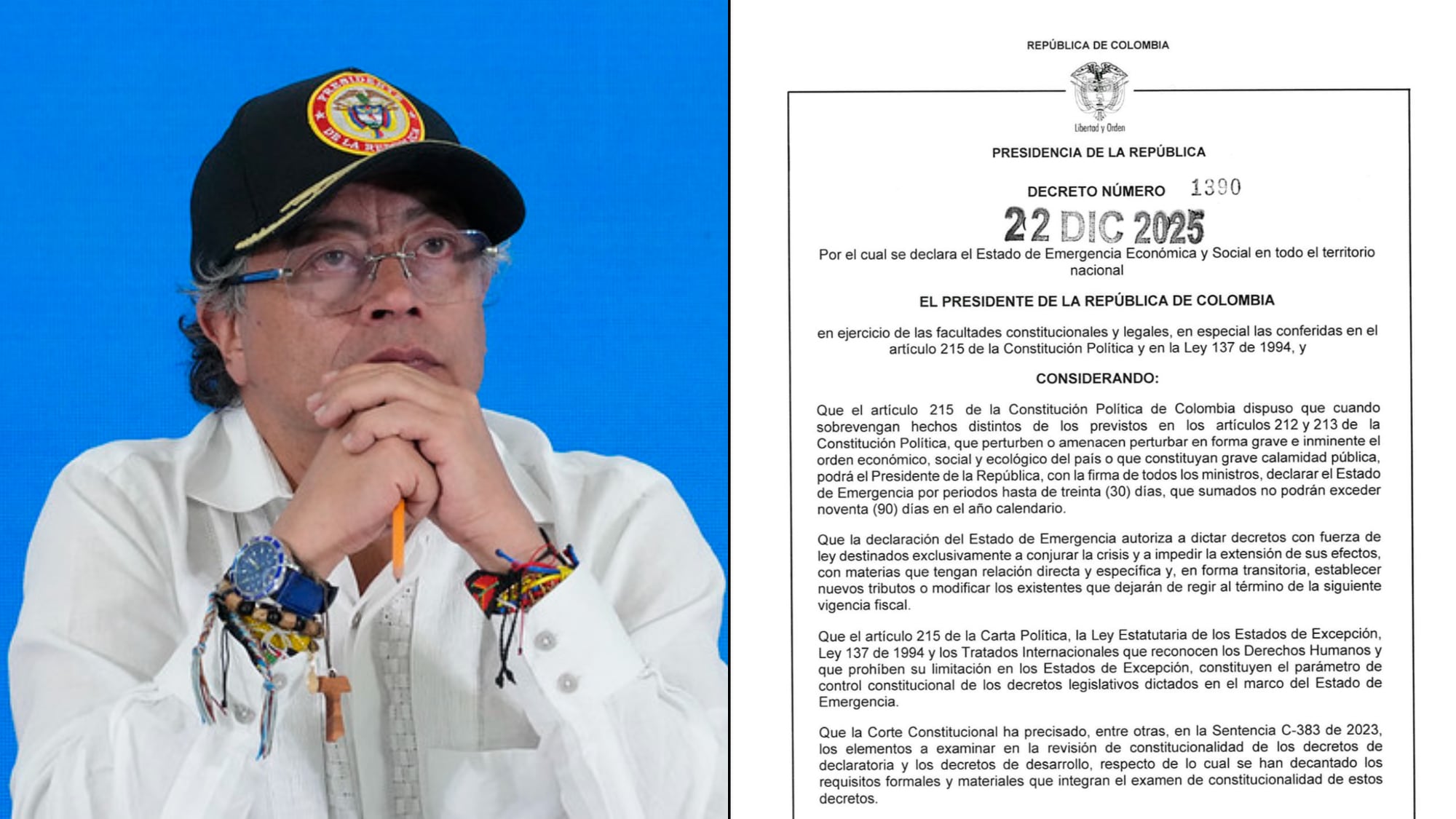 Gobierno Petro decretó emergencia económica.