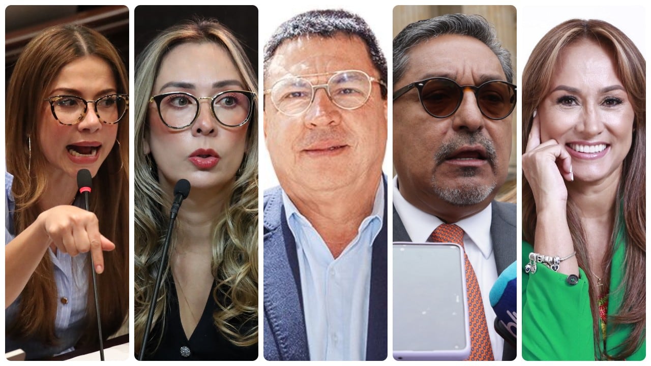 De izquierda a derecha: Catherine Juvinao, Katherine Miranda, Miguel Ángel Pinto, Modesto Aguilera y Berenice Bedoya.