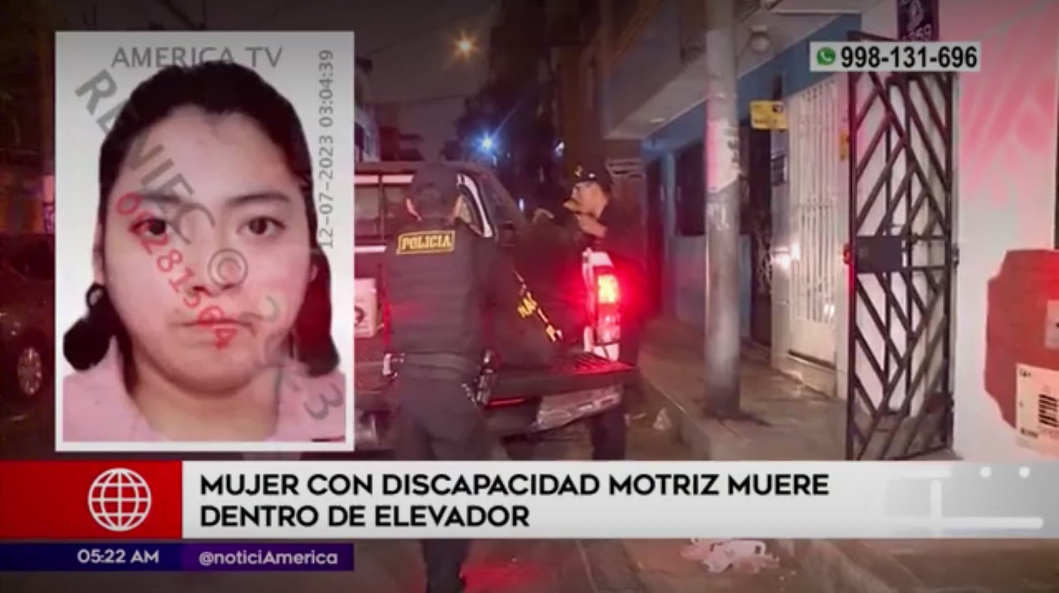 Accidente ascensor Péru. Foto: Captura de pantalla América Noticias TV.