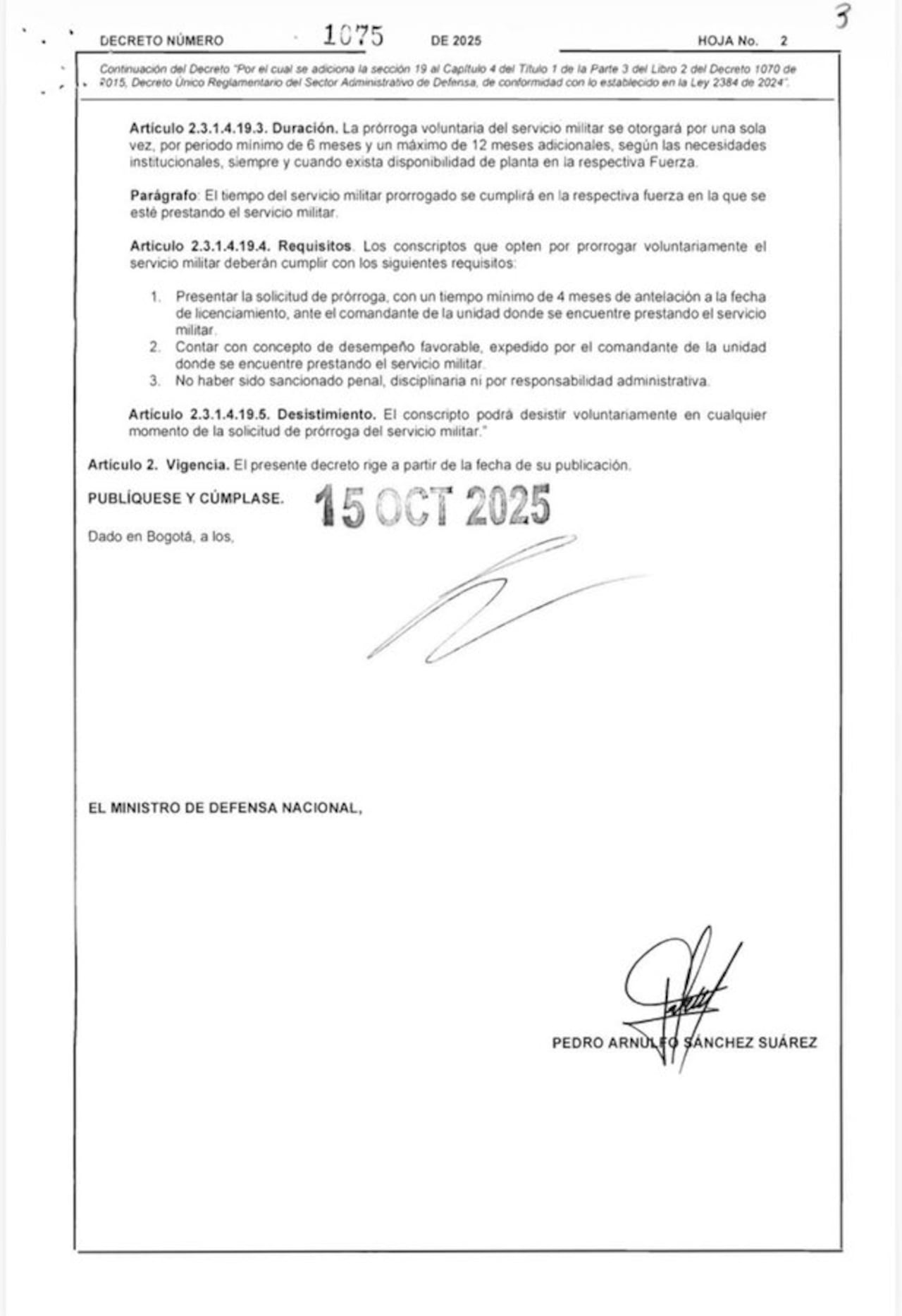 Decreto servicio militar