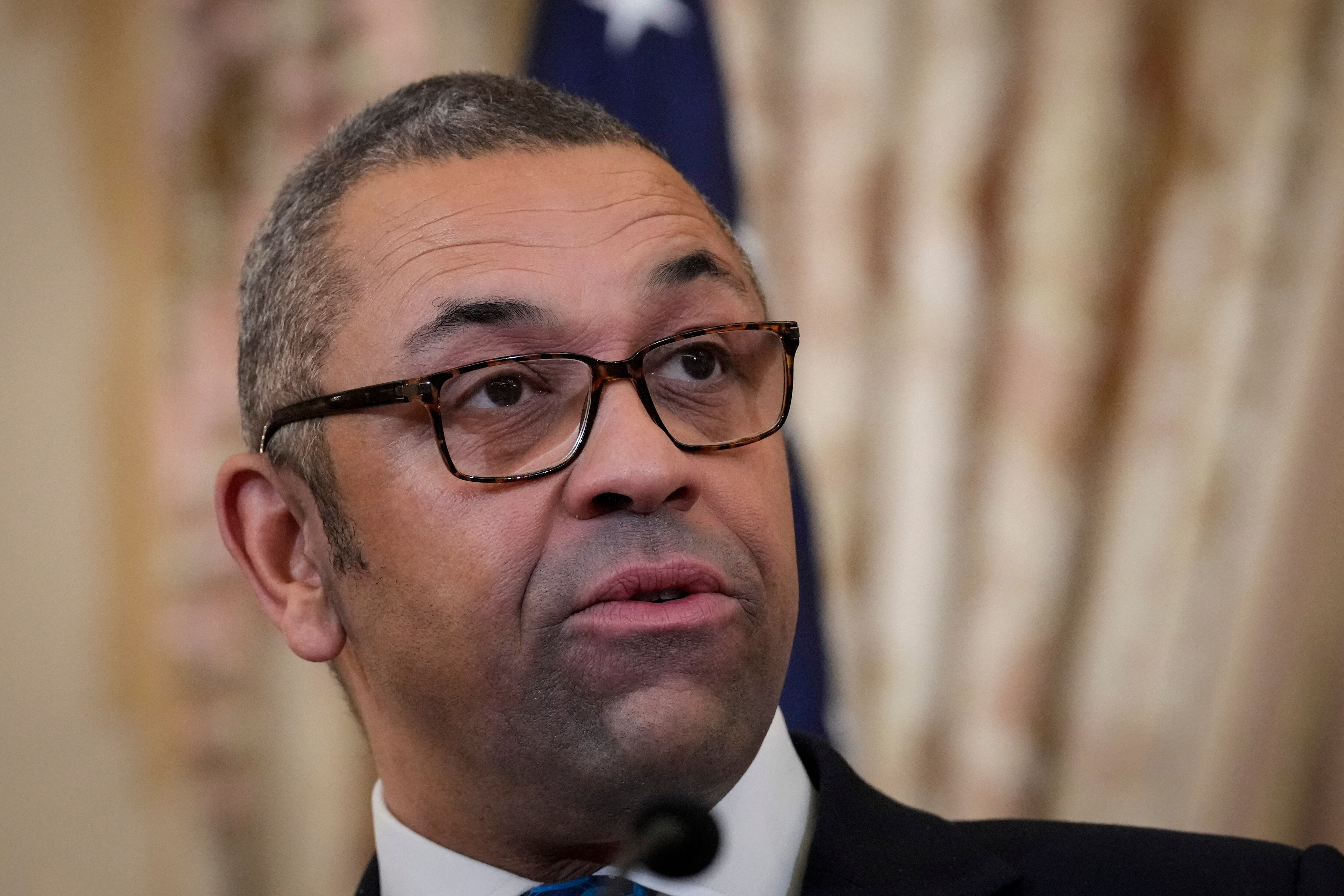 El jefe de la diplomacia británica, James Cleverly, reafirmó su apoyó a Ucrania en la guerra contra Rusia. Foto: AFP.