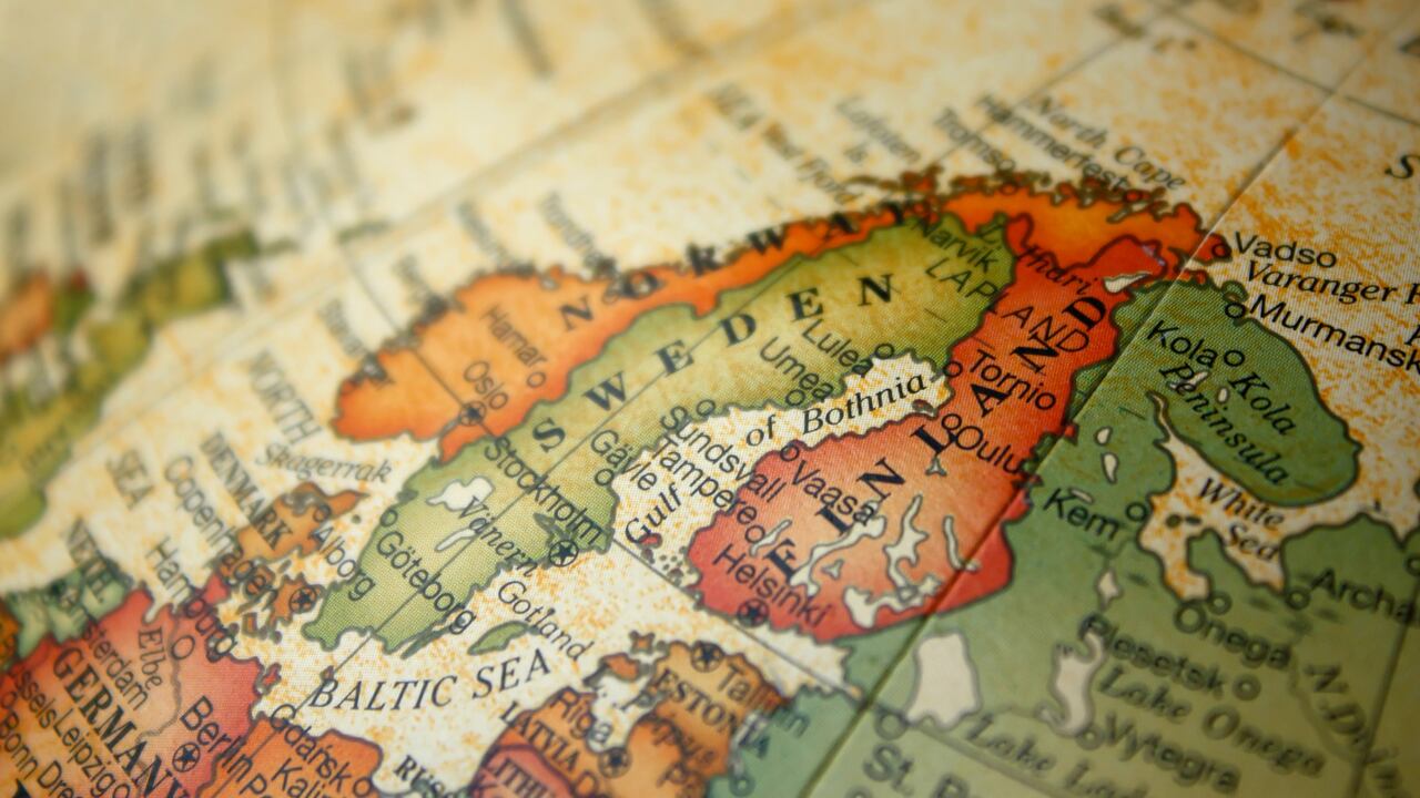 Noruega, Suecia y Finlandia en el mapa