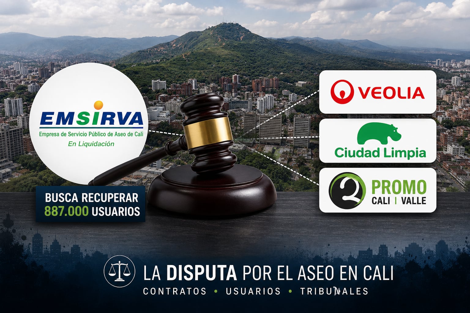 La disputa por los usuarios entre Emsirva y las empresas de aseo que hoy prestan el servicio en Cali se deberá resolver en las próximas semanas.