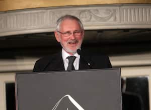 Director Norman Jewison speaks at the 45th Annual Cinema Audio Society Awards held at the Millennium Biltmore Hotel on February 14, 2008 in Los Angeles, California. (Photo by Jesse Grant/WireImage)