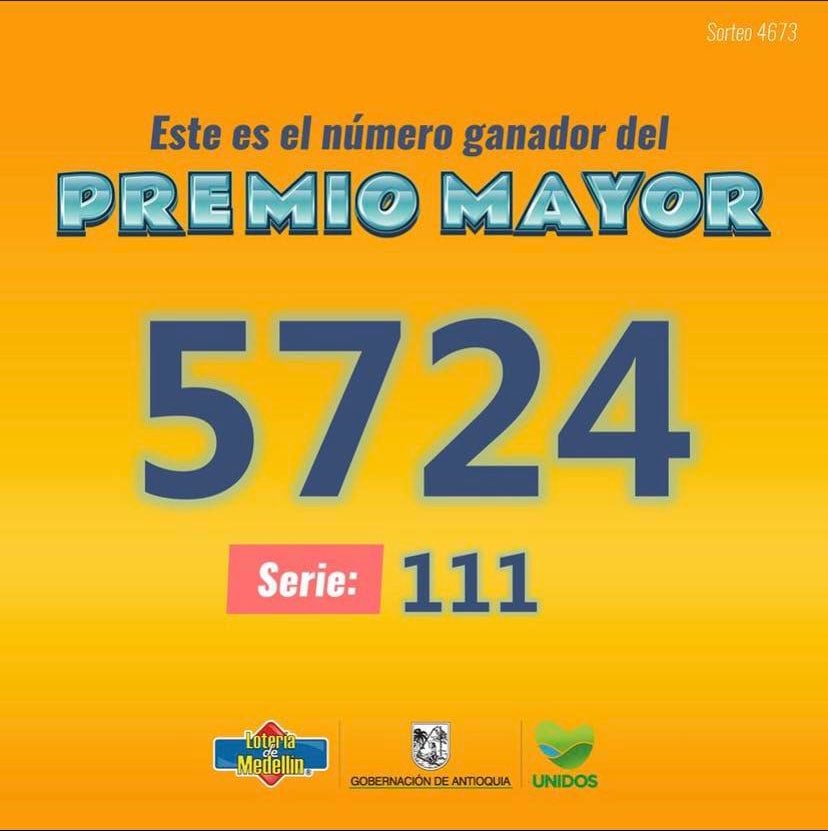 Premio mayor de la Lotería de Medellín.