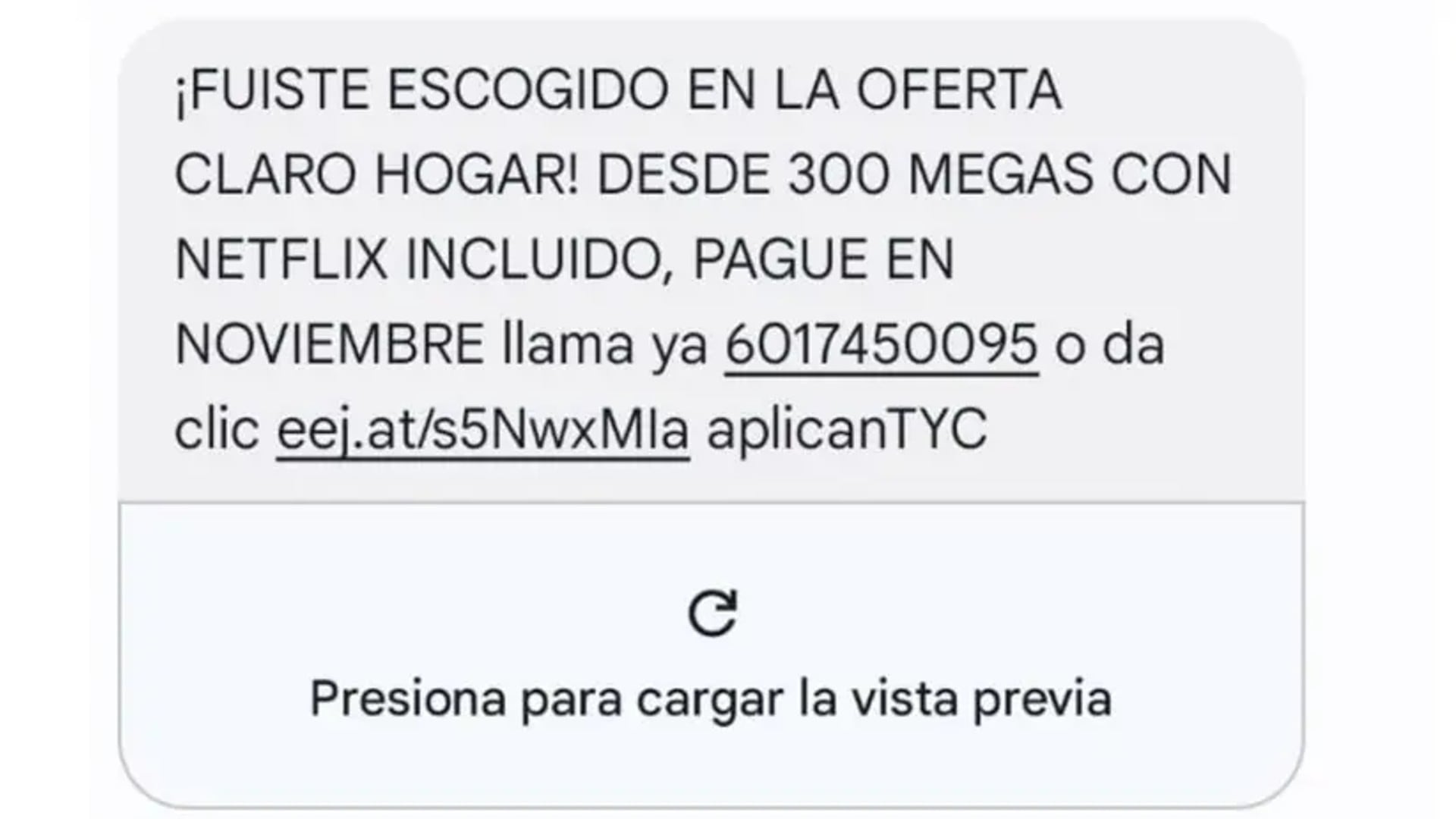 Estafa de Internet y Netflix gratis.