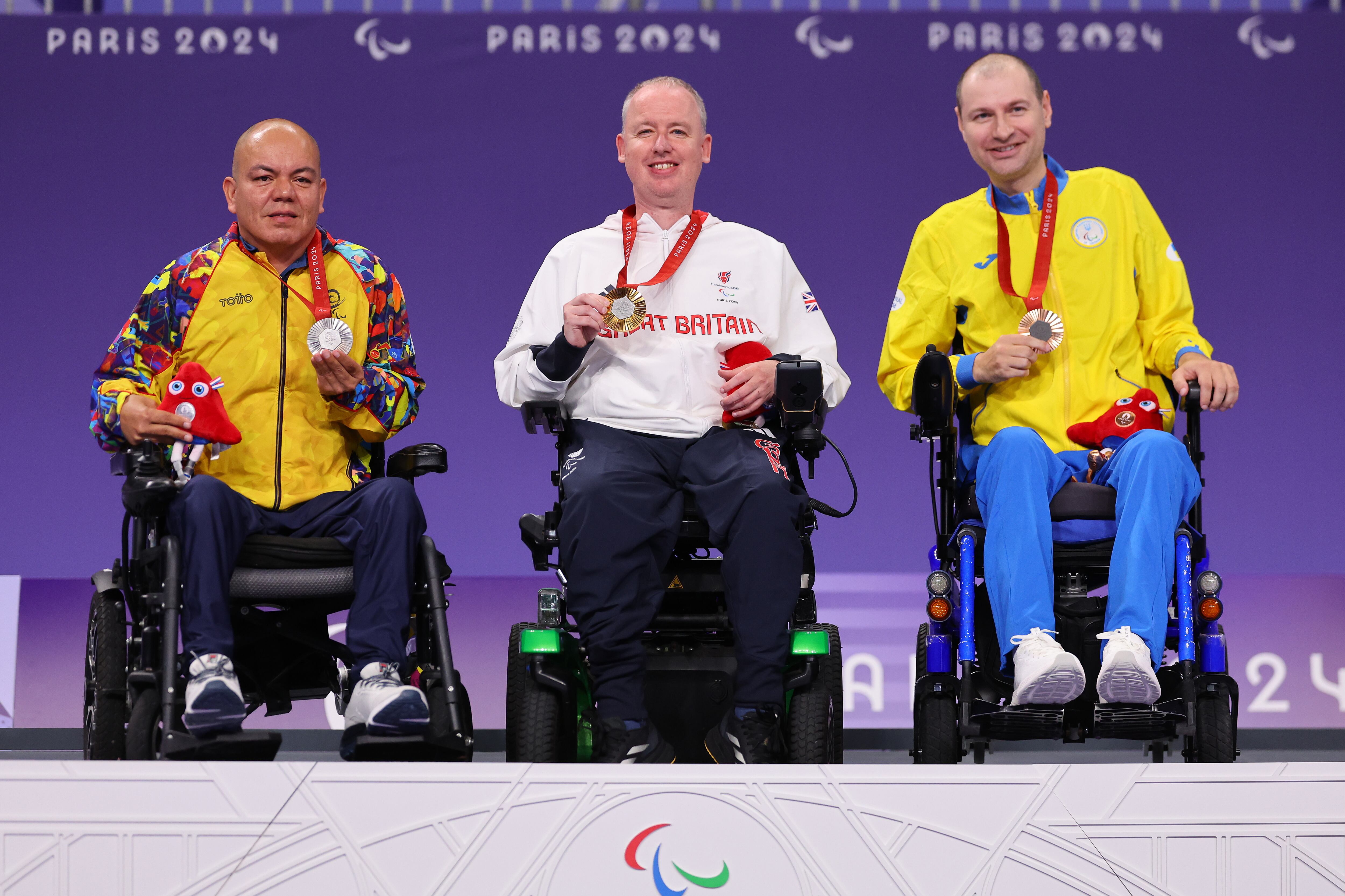 Edilson Chica en el podio en París.