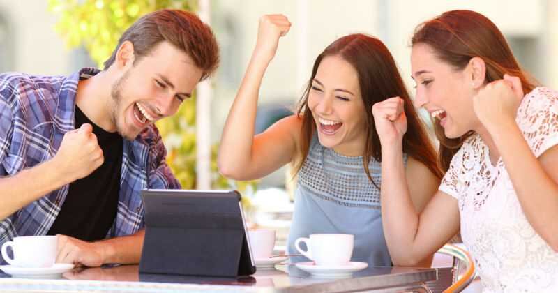 tableta, amigos, resultados, chance, suerte