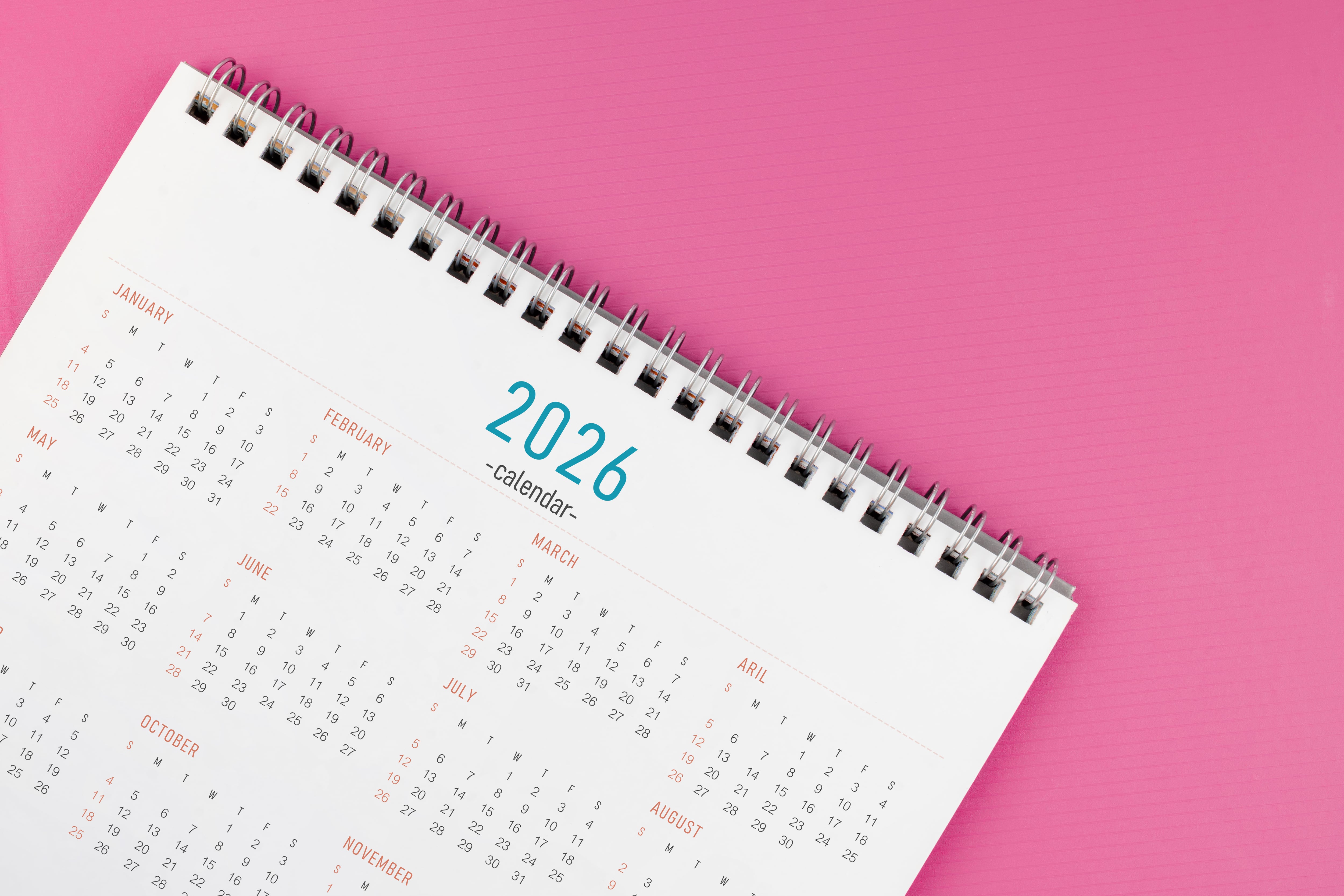 Calendario del año 2026.