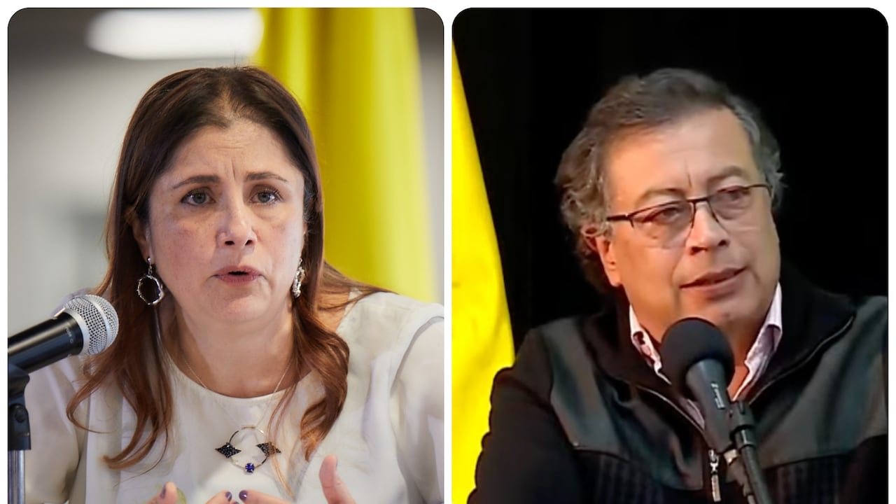 La defensora del Pueblo, Iris Marín, y el presidente de la República, Gustavo Petro.