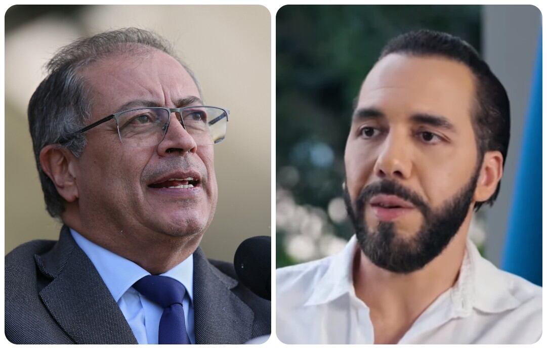 Los presidentes de Colombia, Gustavo Petro, y de El Salvador, Nayib Bukele.