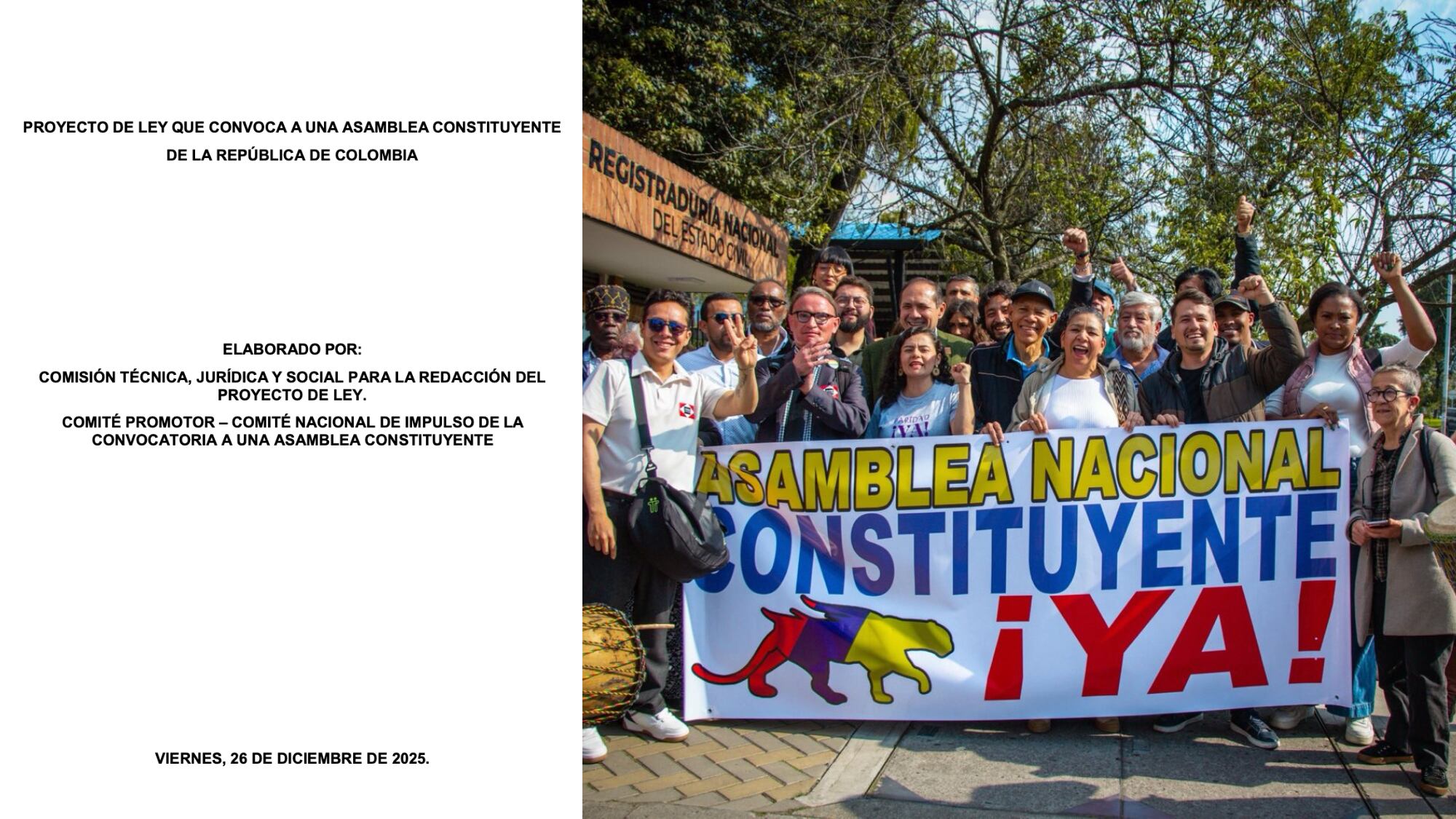 El proyecto de ley que propone el comité de la Asamblea Nacional Constituyente.