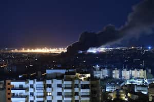 Bombardeos a la capital del Líbano el 1 de octubre. (Photo by Houssam Shbaro/Anadolu via Getty Images)