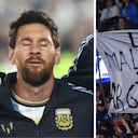 Otra vez el trapo de Malvinas, en el amistoso de Argentina contra Benín.