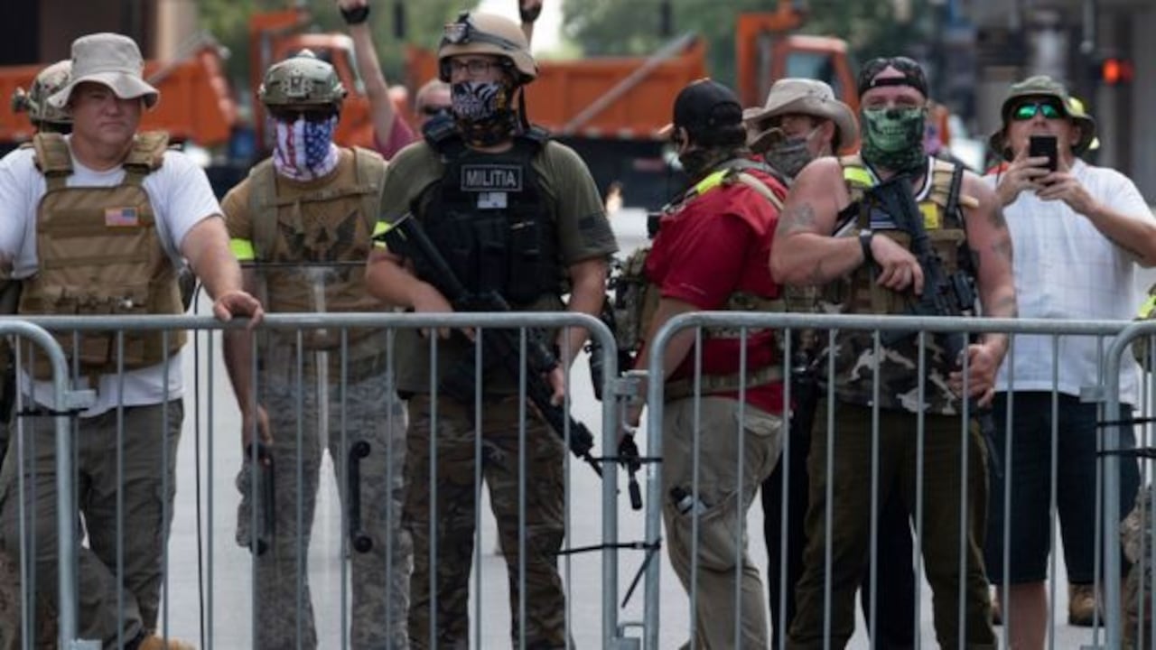 Milicias derechistas como los 3 Percenters han ganado protagonismo en recientes protestas en distintas ciudades de EE.UU.