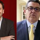 El representante a la Cámara uribista Andrés Forero (izq.) y el presidente de Colpensiones, Jaime Dussán.