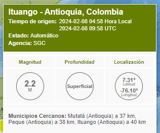 Colombia se caracteriza por su frecuente actividad sísmica.