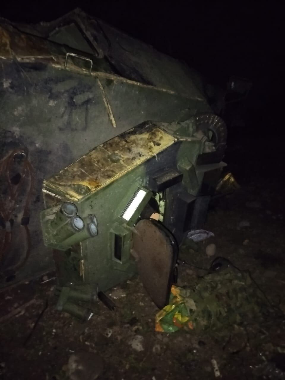 La artillería del blindado quedó completamente destruida tras el ataque en Arauca.