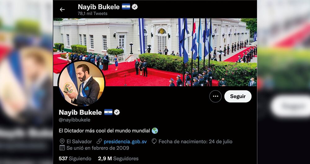 Bukele se autodenominó irónicamente como dictador de El Salvador, sin embargo, sus acciones no están tan lejos de esto. Foto: Twitter @nayibbukele 