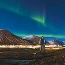 Claudia Antonsen disfruta de la aurora boreal en una tarde de noviembre.