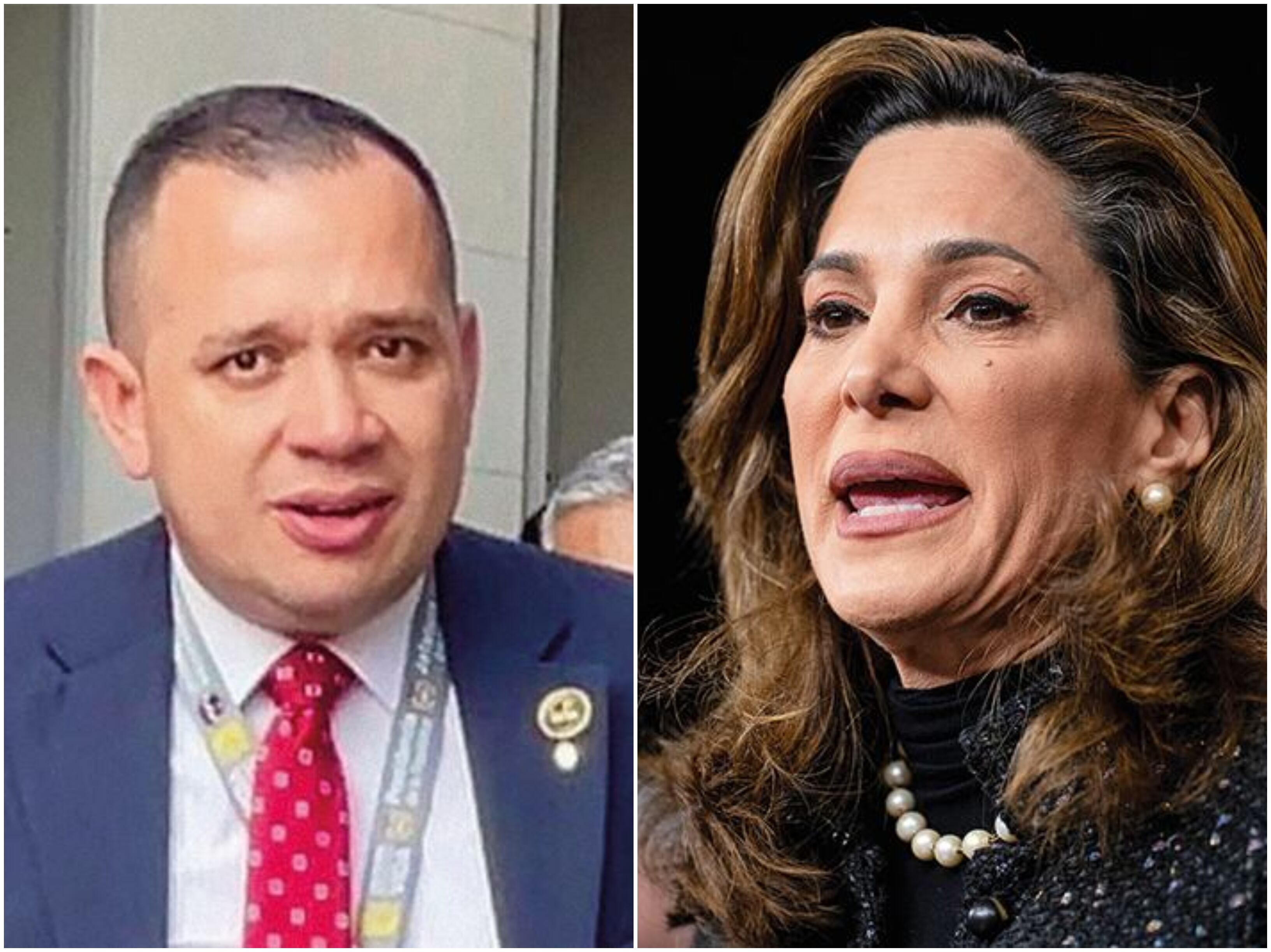 Coronel Carlos Feria y la congresista republicana María Elvira Salazar