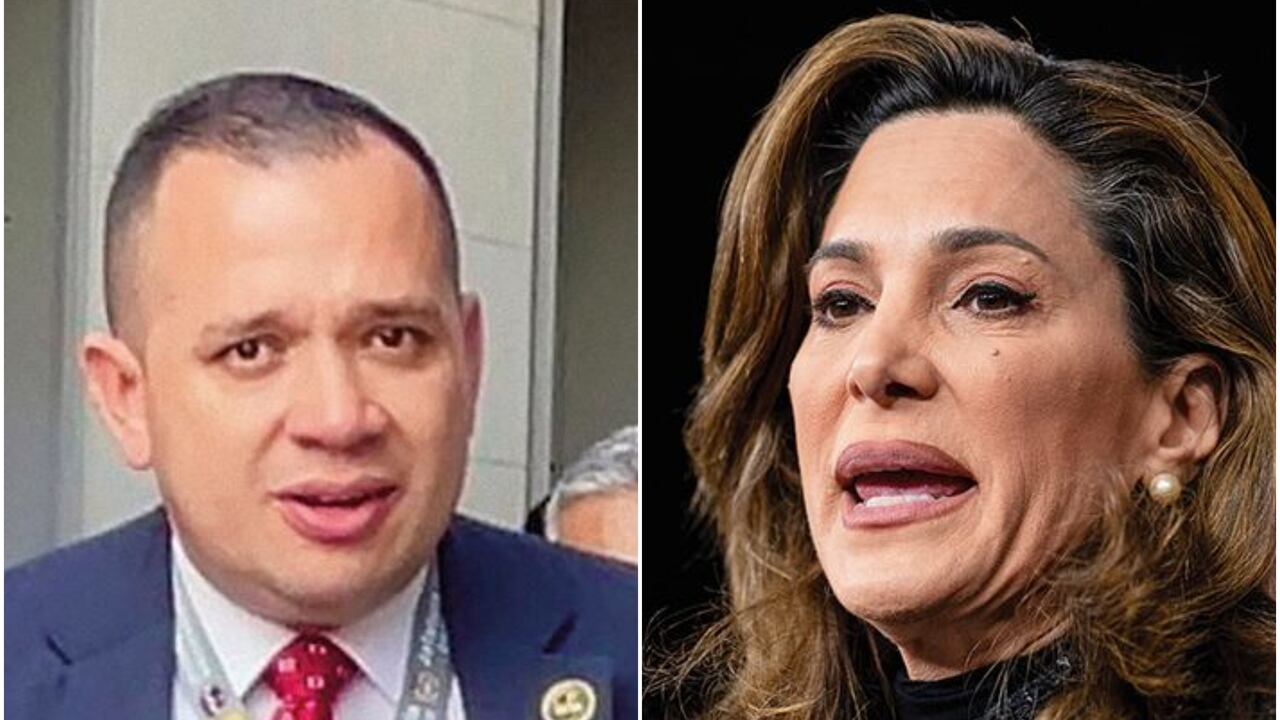 Coronel Carlos Feria y la congresista republicana María Elvira Salazar