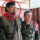 Alias Fabián cambiaba constantemente su apariencia física. En la foto de arriba está con los jefes del ELN, en el cuarto congreso de esa guerrilla, en 2006. En la imagen de la izquierda, abajo, está acompañado por Pablo Beltrán.