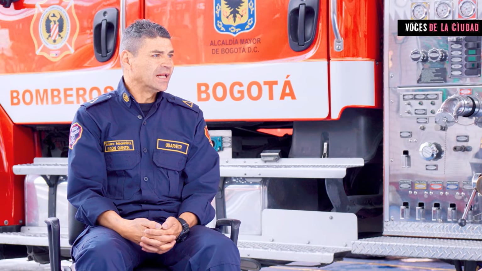 El bombero bogotano Nelson Quintín.