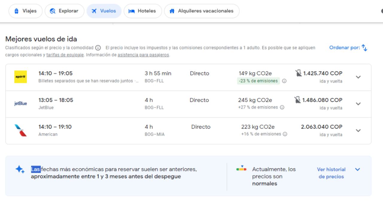 Google Travel ayuda a encontrar ofertas en tiquetes aéreos.