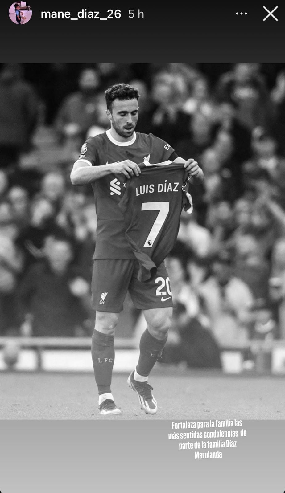 Palabras de Mane Díaz por la muerte de Diogo Jota.