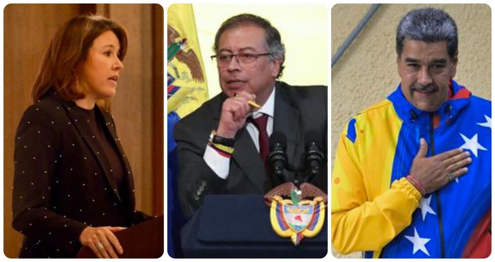 Sandra Borda, Gustavo Petro y Nicolás Maduro