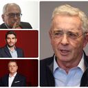 Álvaro Uribe, José Obdulio Gaviria, Paola Holguín, Hernán Cadavid, Juan Espinal, Óscar Darío Pérez y el gobernador de Antioquia, Andrés Julián Rendón.