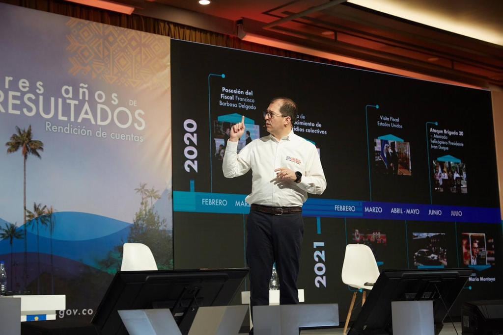 El fiscal Francisco Barbosa en la rendición de cuentas de la Fiscalía en Medellín