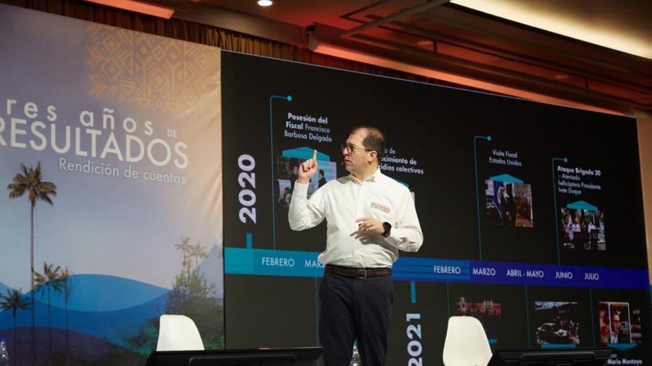 El fiscal Francisco Barbosa en la rendición de cuentas de la Fiscalía en Medellín