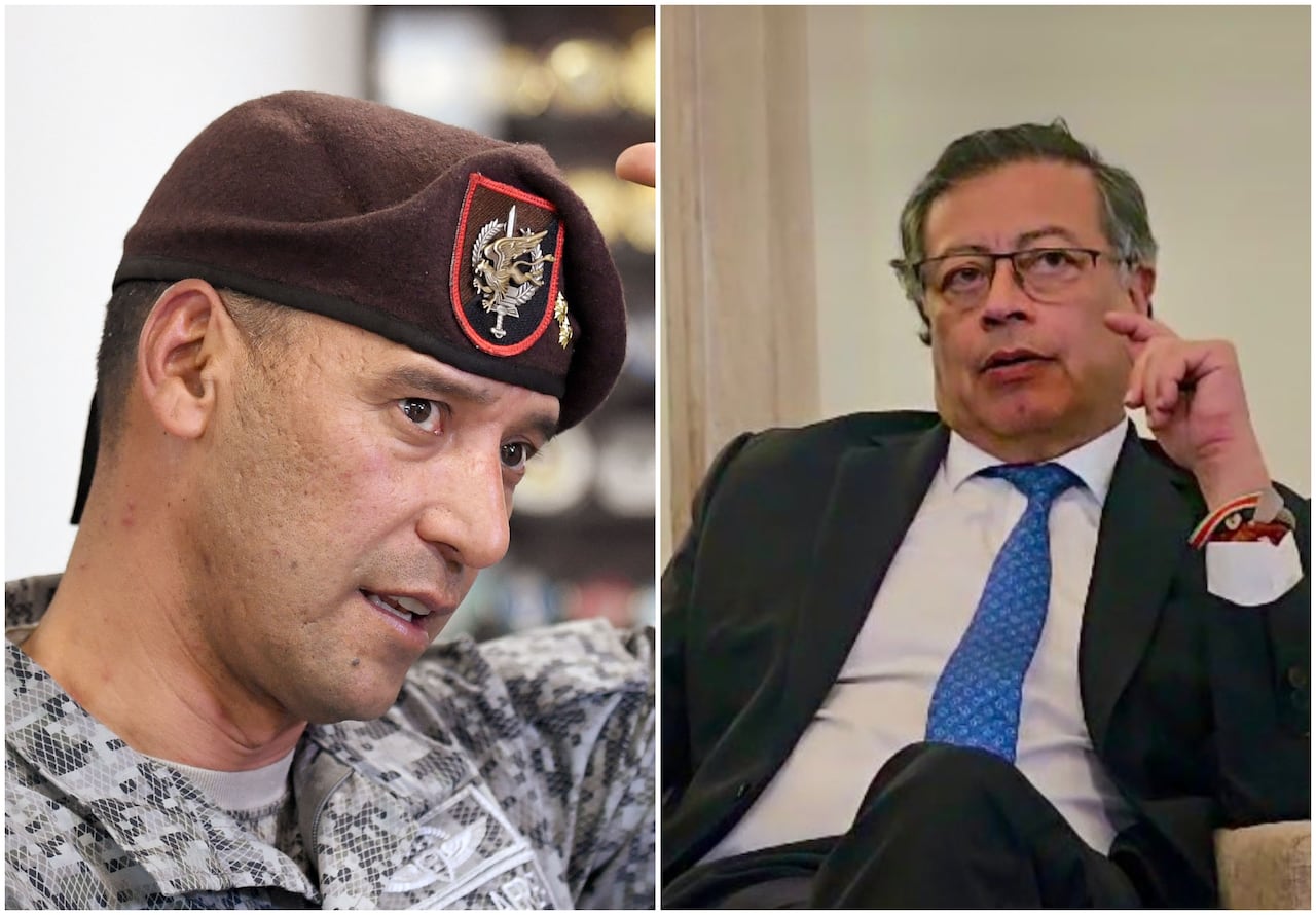 General Pedro Sánchez y el presidente Gustavo Petro