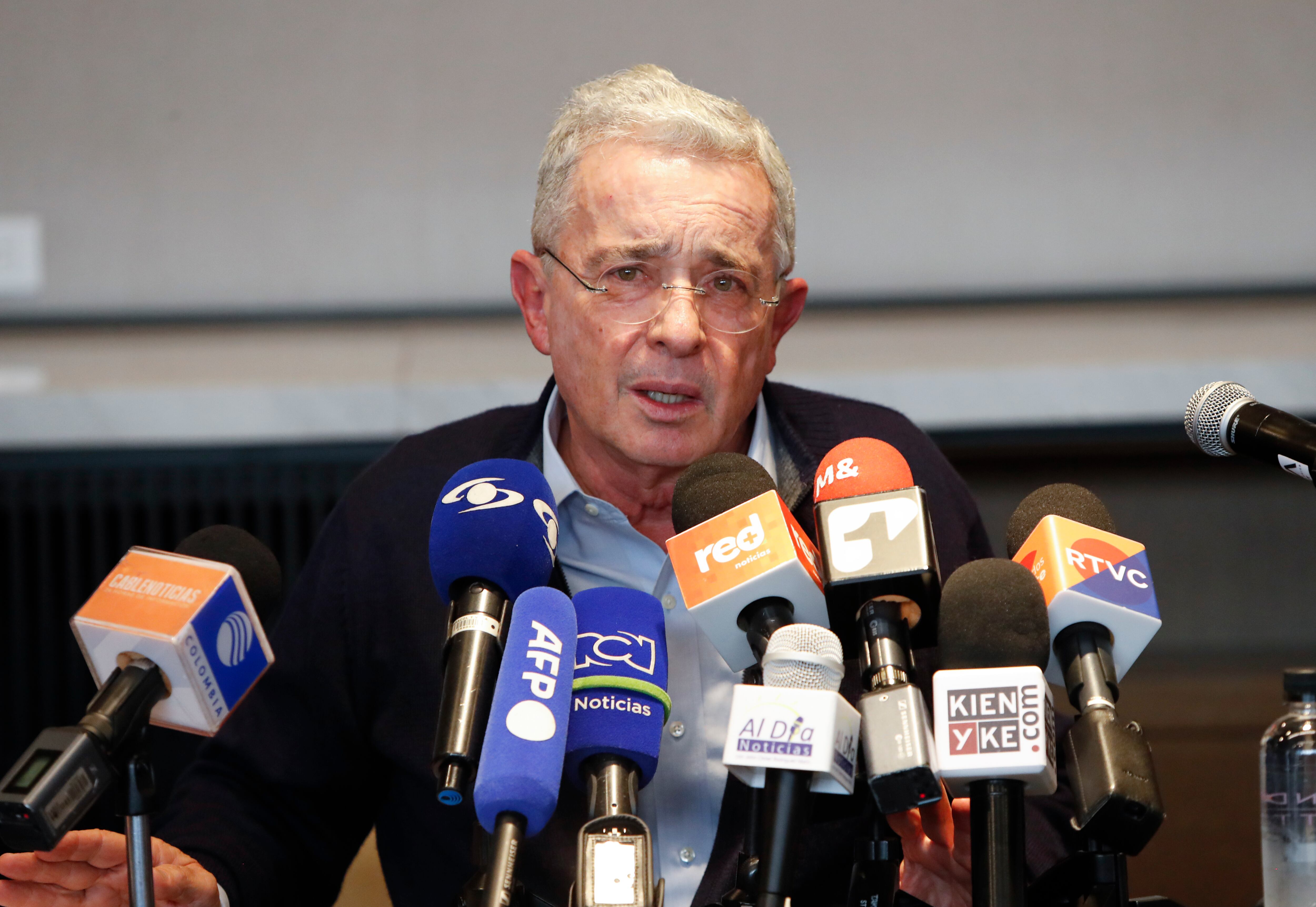 Rueda de prensa en el hotel Hyatt del expresidente Álvaro Uribe Vélez 
Bogota feb 14 del 2022
Foto Guillermo Torres Reina / Semana